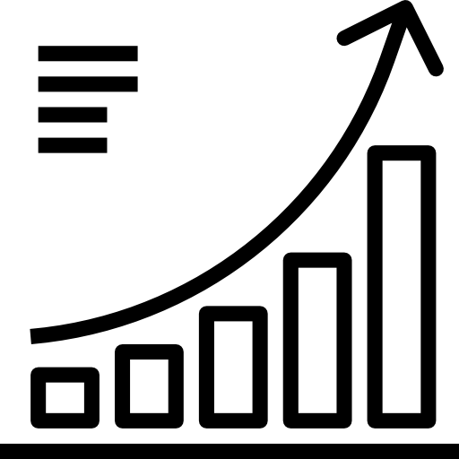 a chart with an arrow pointing to the top right corner